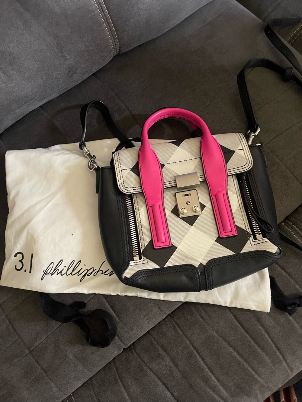 3.1 Phillip Lim Black, White & Pink Mini Satchel